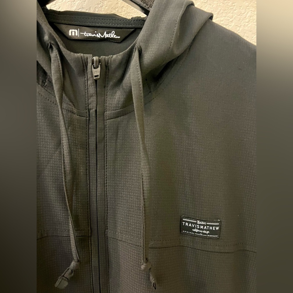 Travis Mathew Black Windbreaker with Hood and Full Zipper - Picture 3 of 10